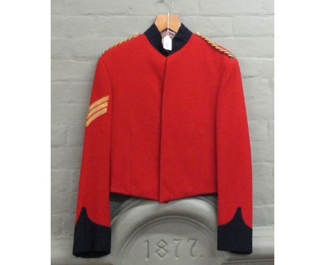 A 5th Royal Irish Lancers Sgt mess jacket with various prints including 'The Battle of Aliwal' and a 16th Lancers commemorati