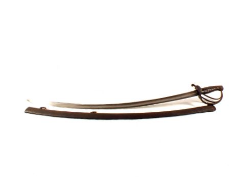 A 19th Century continental Cavalry sabre with scabbard