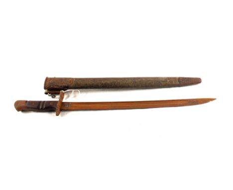 A Remington 1917 bayonet with scabbard