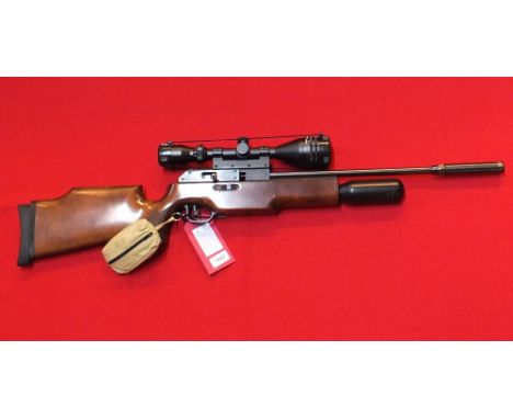 A B.S.A. Super 10 .22 air rifle (F.A.C.), S/No. DP03237, this rifle is in excellent condition and comes with sound suppressor