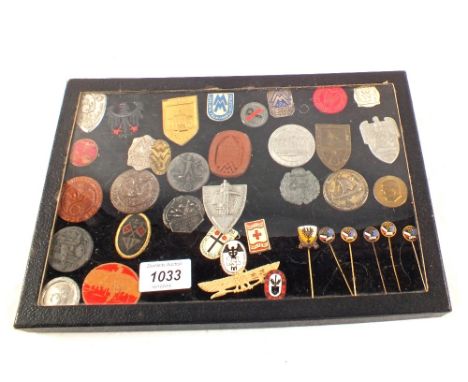 German WWII collection of thirty eight Nazi Party and rally badges, stick pins etc, some scarce examples