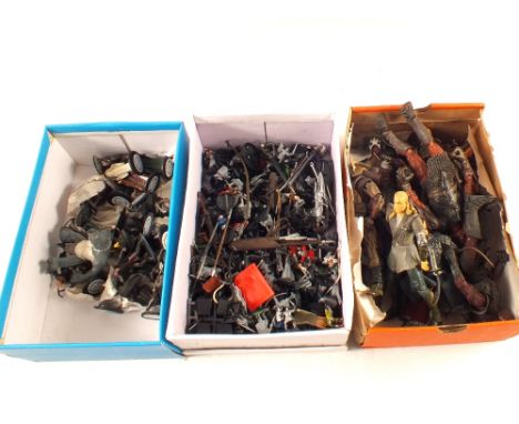 Various Warhammer, Lord of the Rings die cast and plastic figures etc
