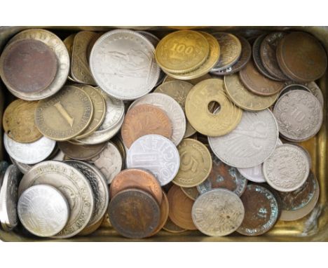 COLLECTION OF 19/20th CENTURY WORLD COINS
contained in a Princess Mary Christmas 1914 gift tin, good hunting!, viewing requir