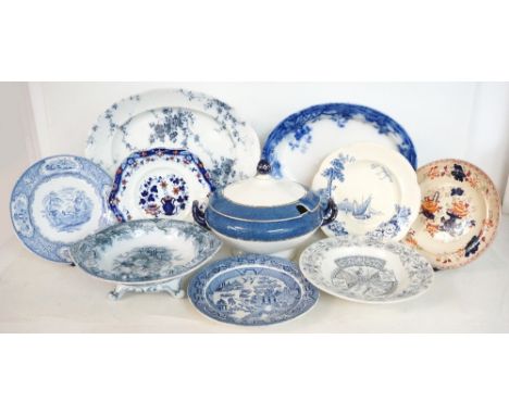 COLLECTION OF VICTORIAN AND LATER DINNERWARE
including 'J.&M.P.Bell & Co.', Woods Ware, Copeland Spode Italian and various bl