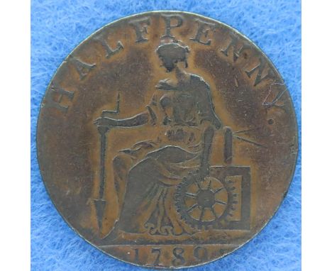 1780 Macclesfield Industrial halfpenny token. P&amp;P Group 1 (£14+VAT for the first lot and £1+VAT for subsequent lots) 