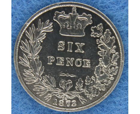 1873 Queen Victoria Die 59 silver sixpence. P&amp;P Group 1 (£14+VAT for the first lot and £1+VAT for subsequent lots) 