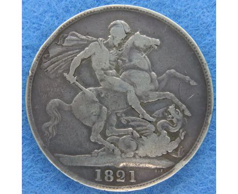 1821 George IV silver crown. P&amp;P Group 1 (£14+VAT for the first lot and £1+VAT for subsequent lots) 