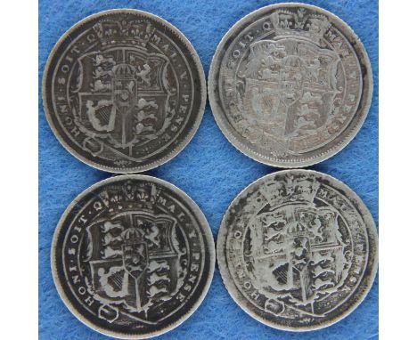 Four silver sixpences of George III. P&amp;P Group 1 (£14+VAT for the first lot and £1+VAT for subsequent lots) 