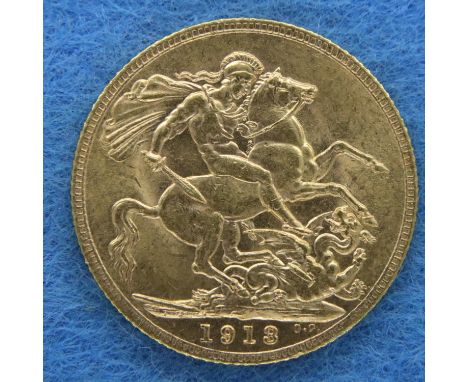 1913 sovereign of George V, our grade gEF. P&amp;P Group 1 (£14+VAT for the first lot and £1+VAT for subsequent lots) 