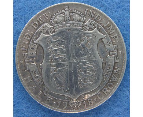 1918 silver half crown of George V. P&amp;P Group 1 (£14+VAT for the first lot and £1+VAT for subsequent lots) 