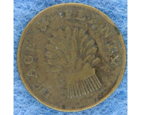 Peace and Prosperity Georgian token. P&amp;P Group 1 (£14+VAT for the first lot and £1+VAT for subsequent lots) 