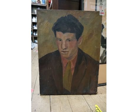 Barnett Freedman, bust length portrait of Vincent Freedman, unsigned, oil on canvas, 56 x 41cm, unframed.Provenance: from the