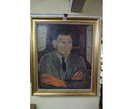 Barnett Freedman, bust length portrait of Vincent Freedman, unsigned, oil on canvas, 60 x 50cm.Provenance: from the estate of