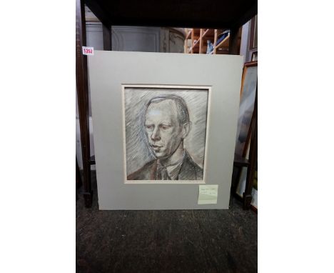 Barnett Freedman, head and shoulders portrait of Basil Creighton, unsigned, pastel and watercolour, 40 x 38cm, mounted but un