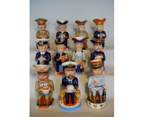 A set of eleven Wilkinson 'Allied Commanders of The First World War' pottery toby jugs,&nbsp;designed by Sir F Carruthers Gou