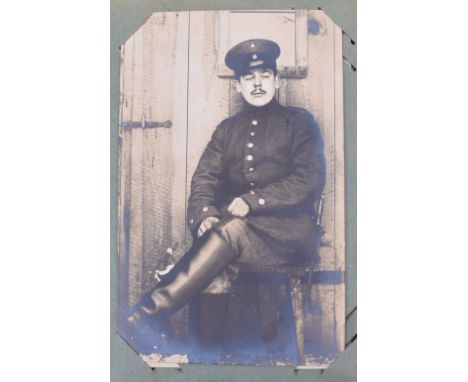 Imperial German Photograph Album & Framed Citation, the album consists of black and white postcard photographs of various Ger