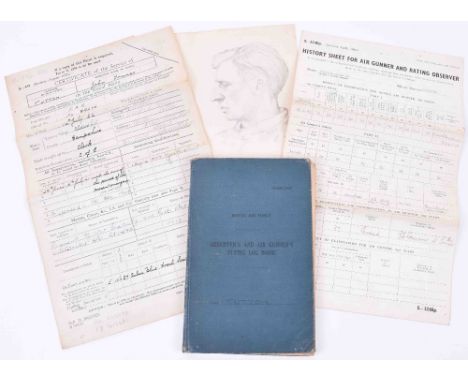 Royal Air Force Air Gunners/ Wireless Operator, Flying Log Book John Tutton. Nov. 1941 December 1945. Initial training Royal 