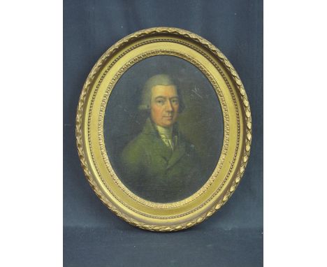BRITISH SCHOOL (Early 19th Century), portrait of a gentleman, oils on board panel. Oval, 12" x 9.5" (30cm x 24cm) CONDITION R