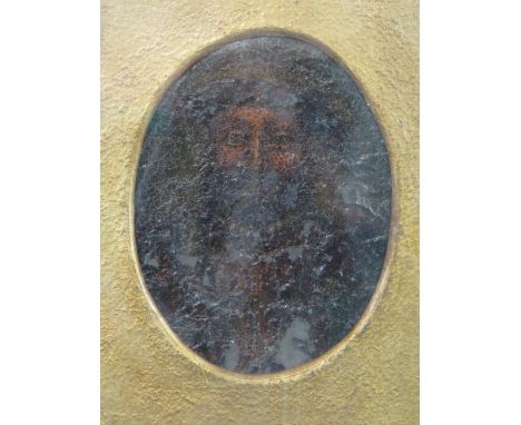 BRITISH SCHOOL, portrait of Henry VIII, oils on board/card. 8" x 6.5".  CONDITION REPORT: Much flaking of the paint - poor. 