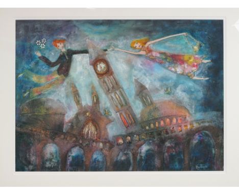 ROSA SEPPLE RI (Contemporary British), 'Magic Moments', signed with ALbany Gallery label verso, mixed media. 21" x 29" (54cm 