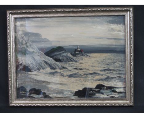 B. V. PARKYN (20th Century Welsh), Mumbles Light House, signed, oils on board. 11.5" x 15.5" (30cm x 39.5cm)  CONDITION REPOR