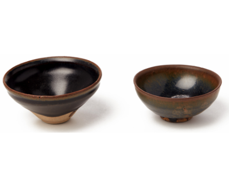 TWO JIAN WARE TYPE SMALL BOWLS 10.5cm diameter / 150gr ; 11.5cm diameter / 220gr respectively Both sold within a box (900gr -