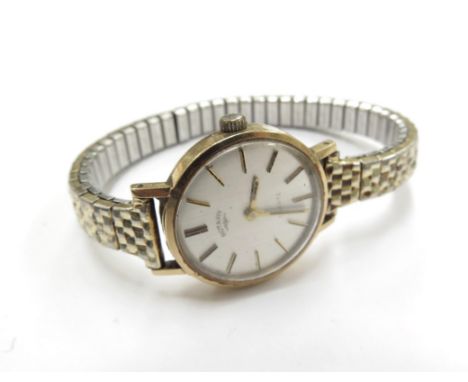 A Rotary 9ct gold cased wristwatch on plated strap 