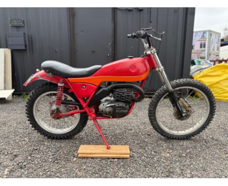 Matching numbers 350cc Bultaco Alpina. Developed by Bultaco as a slightly more road-usable version of the Sherpa, this exampl