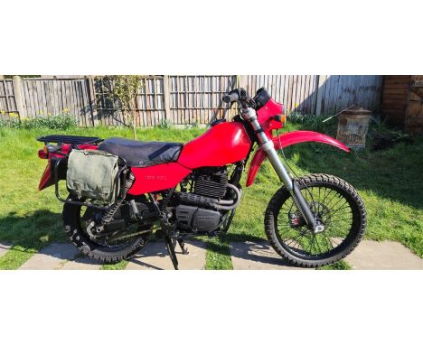 Original and unrestored ex-MOD Armstrong MT500 in running order. Fitted with replacement front forks and a Delorto carburetto