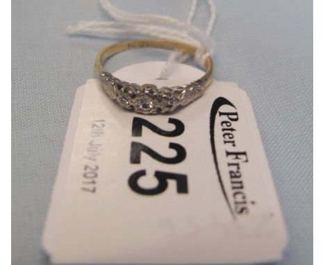 Three stone illusion set diamond ring. 2.3g approx.(B.P. 24% incl. VAT)