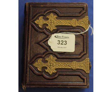 Victorian portrait album with brass Gothic design, banding and clasps. (B.P. 24% incl. VAT)