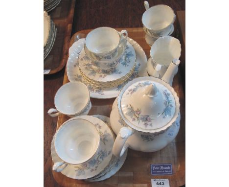 Royal Kent bone china 'Trentside' tea service comprising: teacups and saucers; side plates; milk jug; sucrier and teapot.(B.P