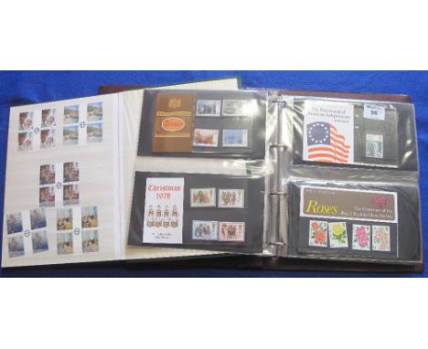 Stamps - Great Britain range of First Day Covers, presentation packs and mint sets in Royal Mail album and green stockbook.(B