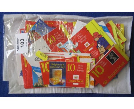 Great Britain selection of greetings and bar-code booklets, mostly with First Class stamps.(B.P. 24% incl. VAT)