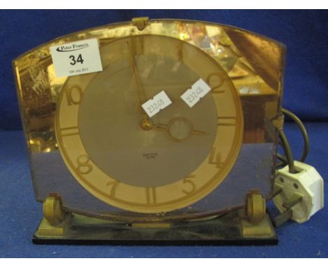 Smith's Art Deco design mirrored electric mantel clock.(B.P. 24% incl. VAT)
