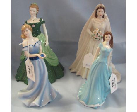 Four Royal Worcester bone china figurines to include: 'Her Majesty Queen Elizabeth II'; 'Figurine of the Year 2011' 'Suzanna'