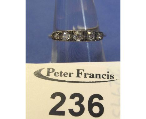 18ct gold Victorian five stone diamond ring, 2.3g approx.(B.P. 24% incl. VAT)   CONDITION REPORT:  Two of the diamonds are ch