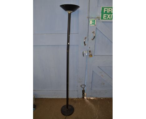 MODERN BLACK PAINTED METAL FREE STANDING LAMP (A/F), 182CM HIGH