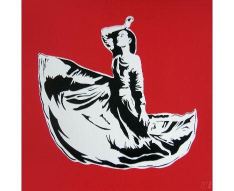 Blek Le Rat (French 1951-), 'Dancer (Red)', 2008, screen print in colours on wove paper, signed and numbered from an edition 