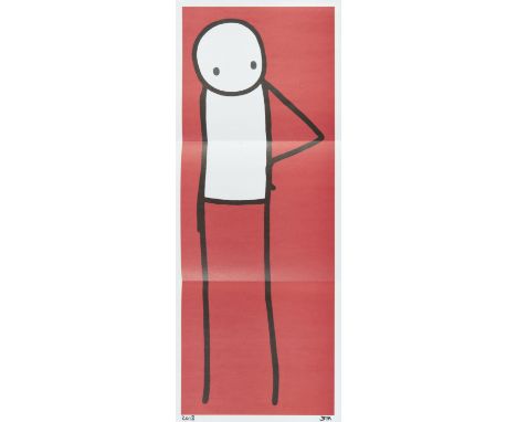 Stik (British 1979-), 'Hip (Red)', 2013, offset lithograph in colours on paper, signed in pen, sheet: 57 x 22.2cm ARR