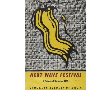 Roy Lichtenstein (American 1923-1997), 'Next Wave Festival', 1983, offset lithograph in colours on paper, show poster, signed