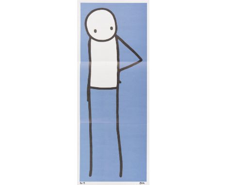 Stik (British 1979-), 'Hip (Blue)', 2013, offset lithograph in colours on paper, signed in pen, sheet: 57 x 22.2cm ARR