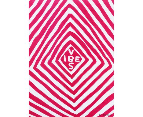 David Shrigley (British 1968-), 'Vibes', 2018, offset lithograph wrapping paper, signed in pen, from an un-numbered edition o