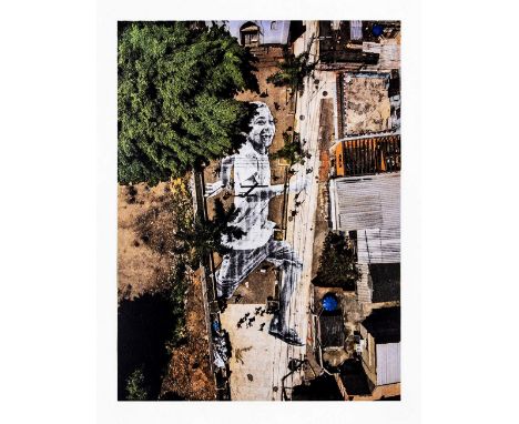 JR (French 1983-), 'Giants, Miguel, Casa Amarela, Morro da Providência, Rio de Janeiro, Brazil, 2018', 2019, lithograph in co