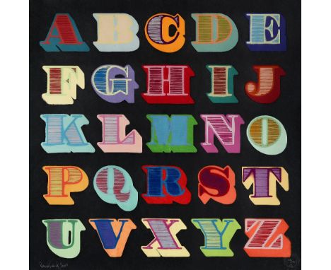 Ben Eine (British 1970-), 'Shutterfont (Black)', 2009, screen print in colours on 320gsm Somerset Satin paper, signed, dated 