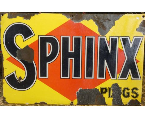 A Sphinx vitreous enamel advertising sign, H x 40cm, W x 61cm 