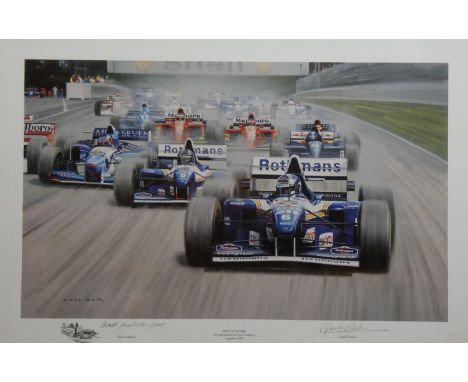 After Gerald Coulson, Formula 1 racing car prints, First of the Grid artists presentation copy and Some Rookie artist proof, 