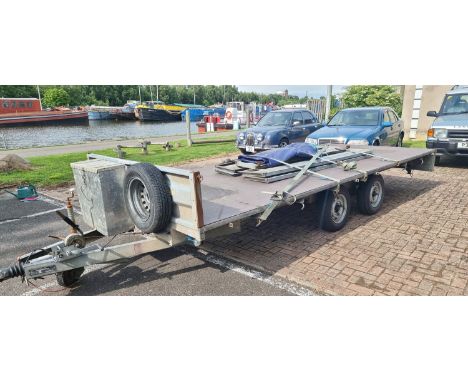 Challenger of Bolton twin axle trailer, serial number SDH F26166T G032884, gross weight 2600kg, comes with car ramps, side pa
