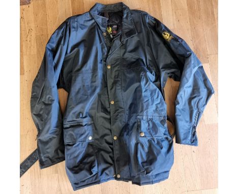 A Belstaff cotton jacket, size 46, with East Yorkshire VMCC section patch and various badges, together with a nylon Belstaff 