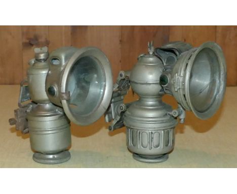 A Riemans Phaenomen acetylene bicycle lamp and a P &amp; H Panther acetylene bicycle lamp (2). 